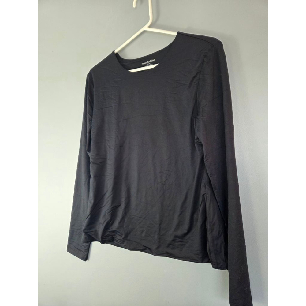 Women's Frank And Oak Long Sleeve Tee XL Black